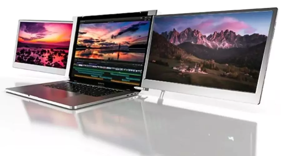Triple Laptop Screen Extender With 1080P FHD IPS 60Hz Screen 11.6