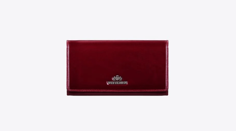 Large Women’s Patent Leather Wallet, Burgundy