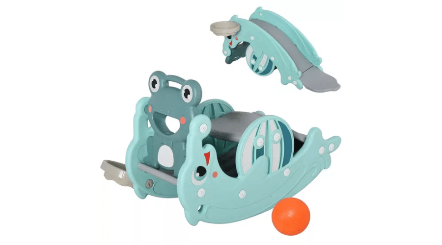 Baby Rocking Horse Portable Slide Basketball Hoop