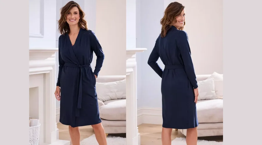 Broderie Trim Dressing Gown