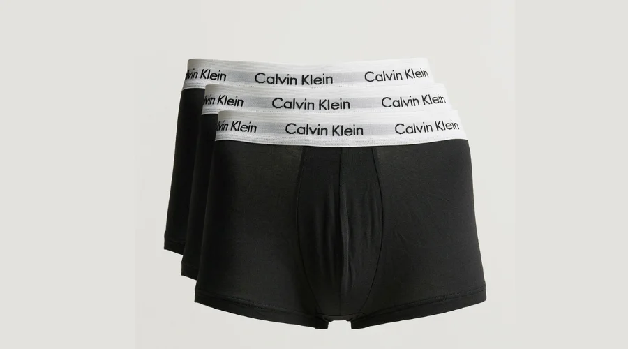 Calvin Klein 3-Pack Black Cotton Stretch Low-Rise Trunks
