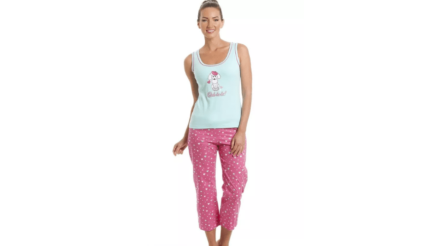 Camille Poodle Character Capri Cotton Pyjama Set