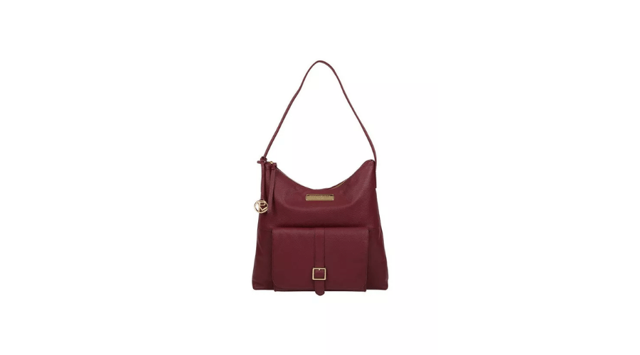 Pure Luxuries London Imogen Leather shoulder bag in dark burgundy colour