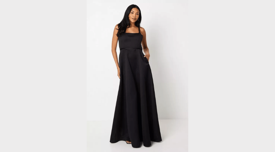 Structured Satin Full Skirted Gown