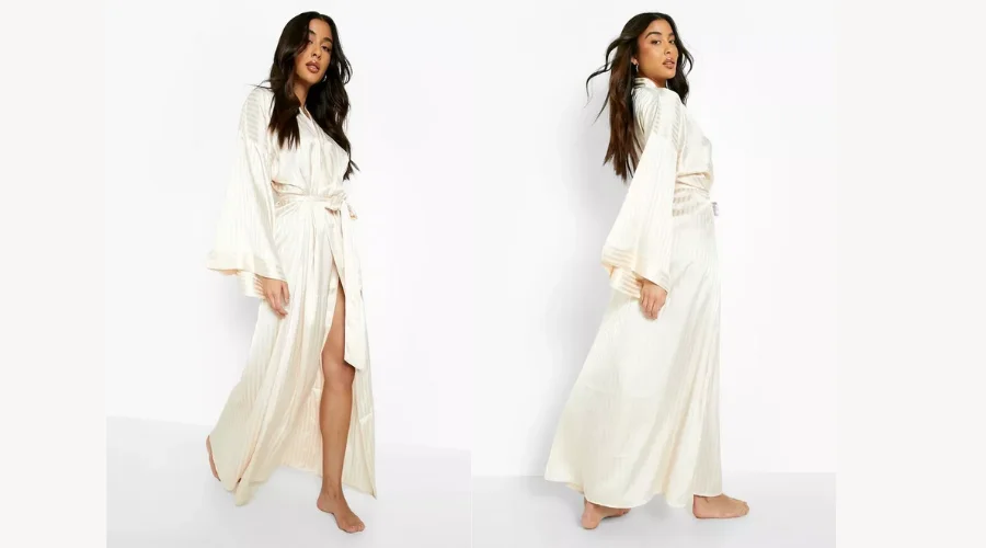 Tonal Satin Oversized Sleeve Robe