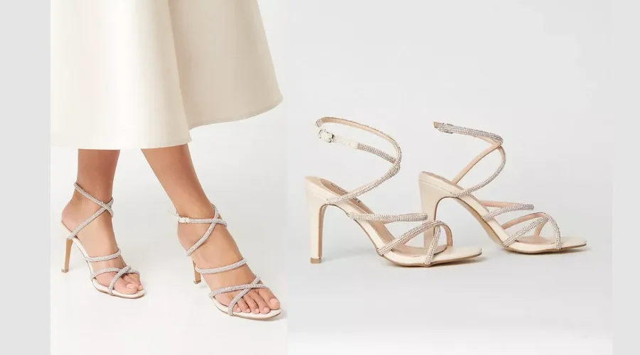 Toni Diamante Cross Strap High Stiletto Heel Sandals