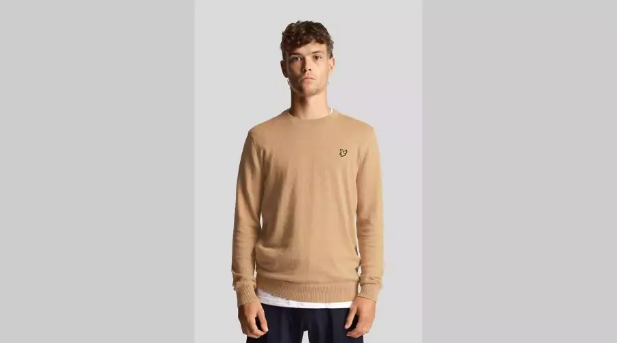 Cotton Merino Crew Khaki