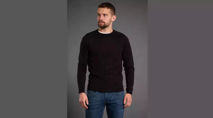 Crew Neck Ribbed Shoulder Jumper