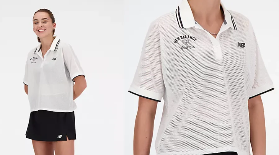 Short Sleeve Women's Polo T-shirt in White Hue