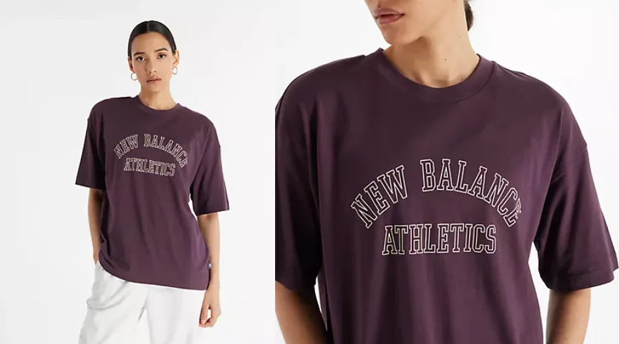 Women’s Graphic Jersey Oversized T-shirt in Plum Brown Colour