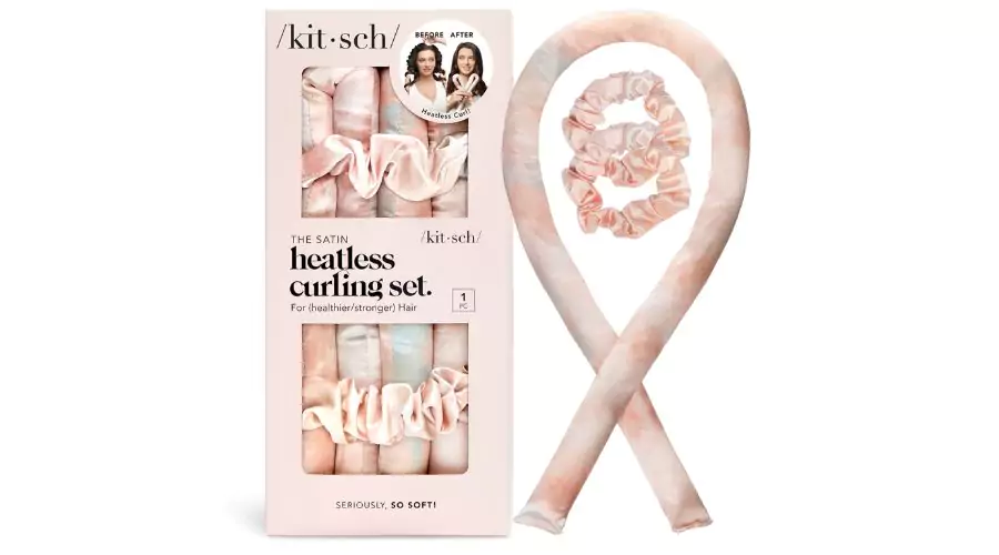 Kitsch Satin Heatless Curling Set - Sunset Tie Dye 