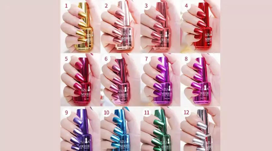 12-Colors Metallic Gel Liner Nail Art Mirror Chrome Effect