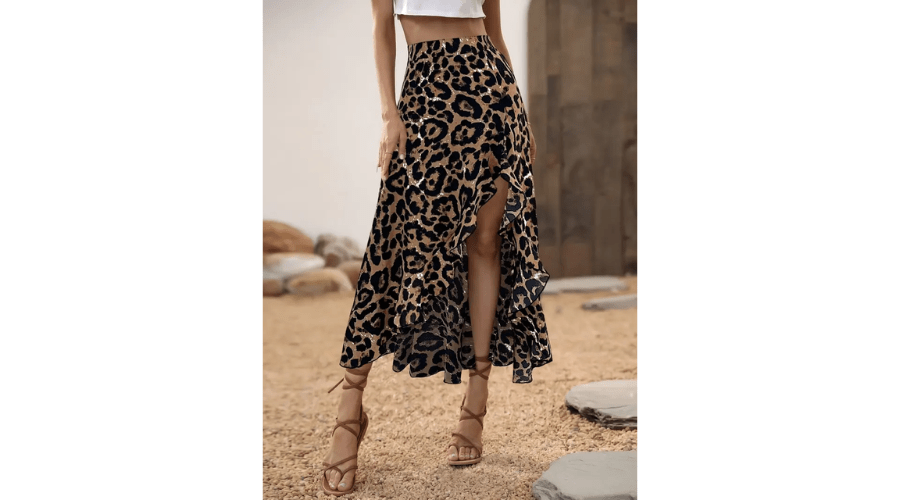 Plus Size Elegant Pleated Midi Skirt in Polyester Fabric