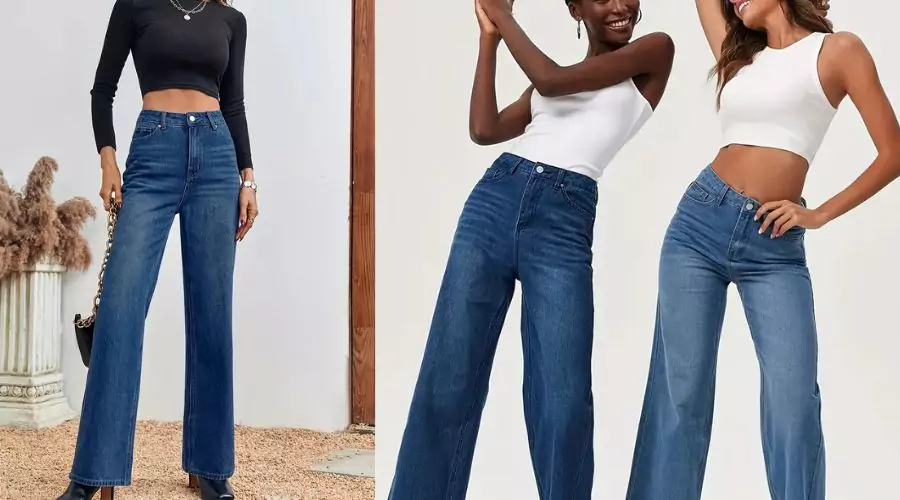 High-Waisted Wide-Leg Jeans