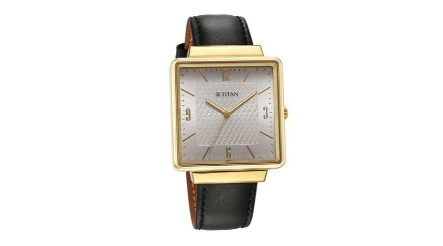 Titan Men Textured Dial & Leather Straps