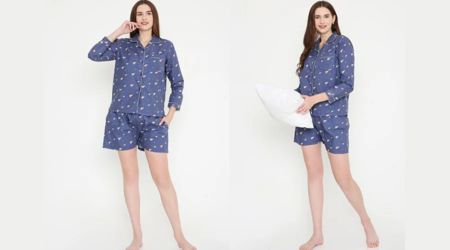 Arendelle Graphic Printed Lapel Collar Shirt & Shorts