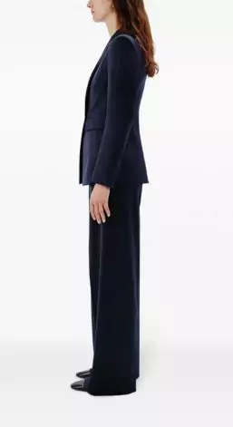 Another Tomorrow Double-breasted Merino Wool Blazer