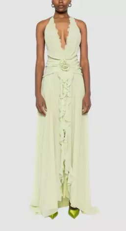 Blumarine Floral-Appliqué Maxi Dress