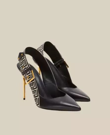 Balmain Ruby Monogram Slingback Pumps