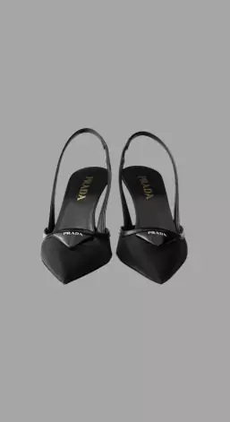 Prada 75mm Mesh Slingback Pumps