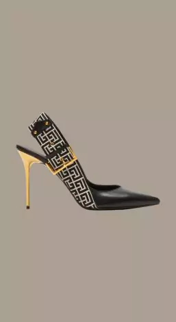 Balmain Ruby Monogram Slingback Pumps