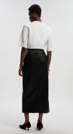 Karen Millen Faux Leather Tailored Midi Pencil Skirt (1)