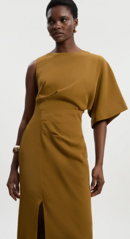 Karen Millen Soft Tailored Asymmetric Sleeve Midi Dress (1)