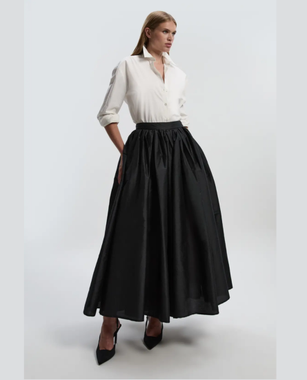 Karen Millen Taffeta Woven Maxi Skirt