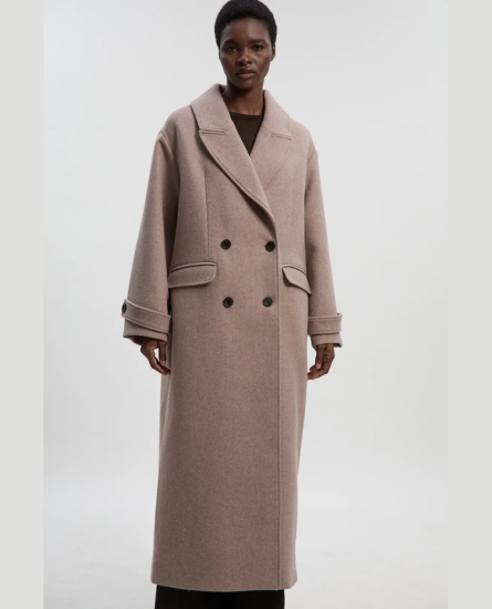 Karen Millen Wool Oversized Double Breasted Tailored Midi Coat