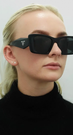 Prada Rectangle Black Dark Grey PR08YS (1)